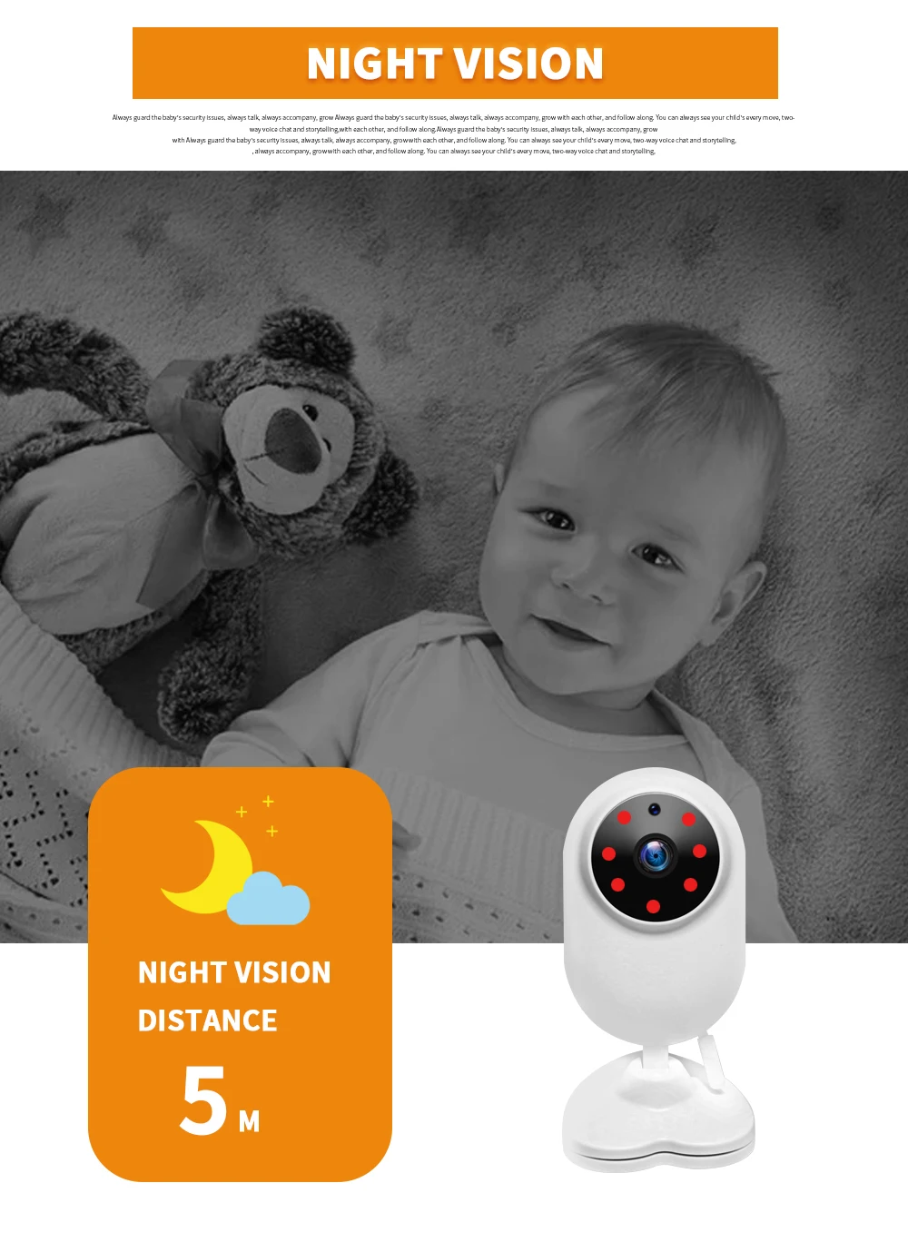 1080P 4.3 palčni Zaslon Brezžični Video Varuška Baby Monitor S Kamero Varnosti 2MP Babyfoon nadzorovanja Temperature Night Vision