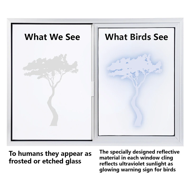 Samolepilni Steklo Decals Statične Film Metulj Zasebnosti za Domači Kuhinji Nepremočljiva Varstvo prosto Živečih Ptic Nalepka
