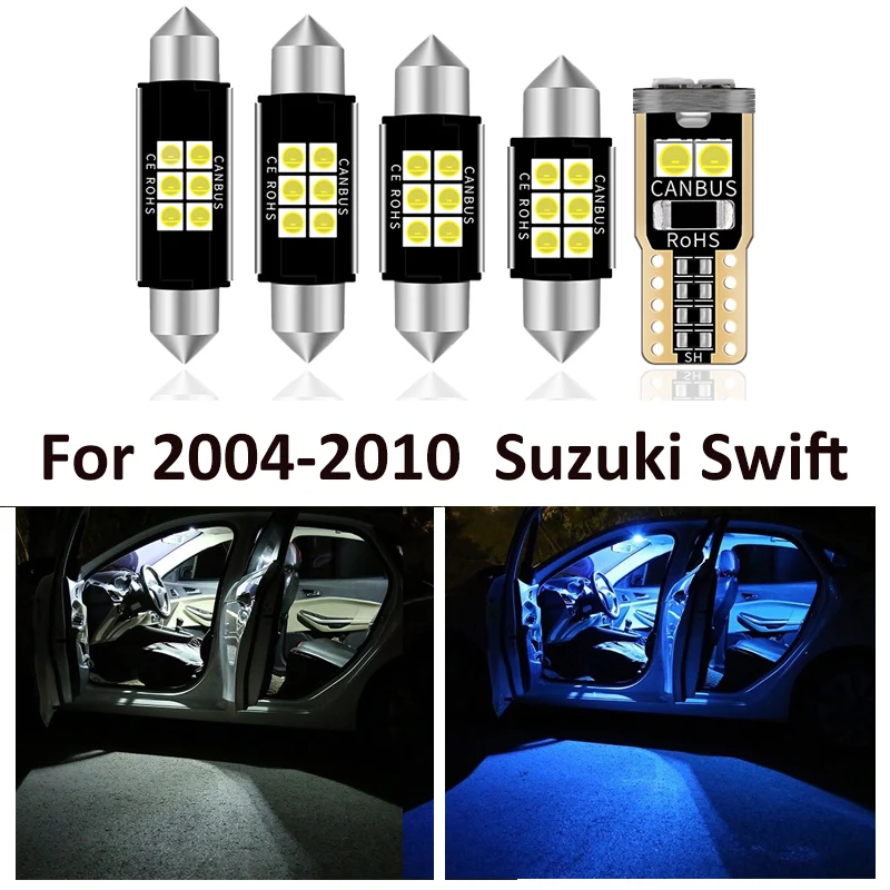 8 Kos Avto Bela barva Notranjosti LED Žarnica Paket Za 2004 Do 2007 2008 2009 2010 Suzuki Swift+ Zemljevid Dome Licence Lučka Lučka Styling