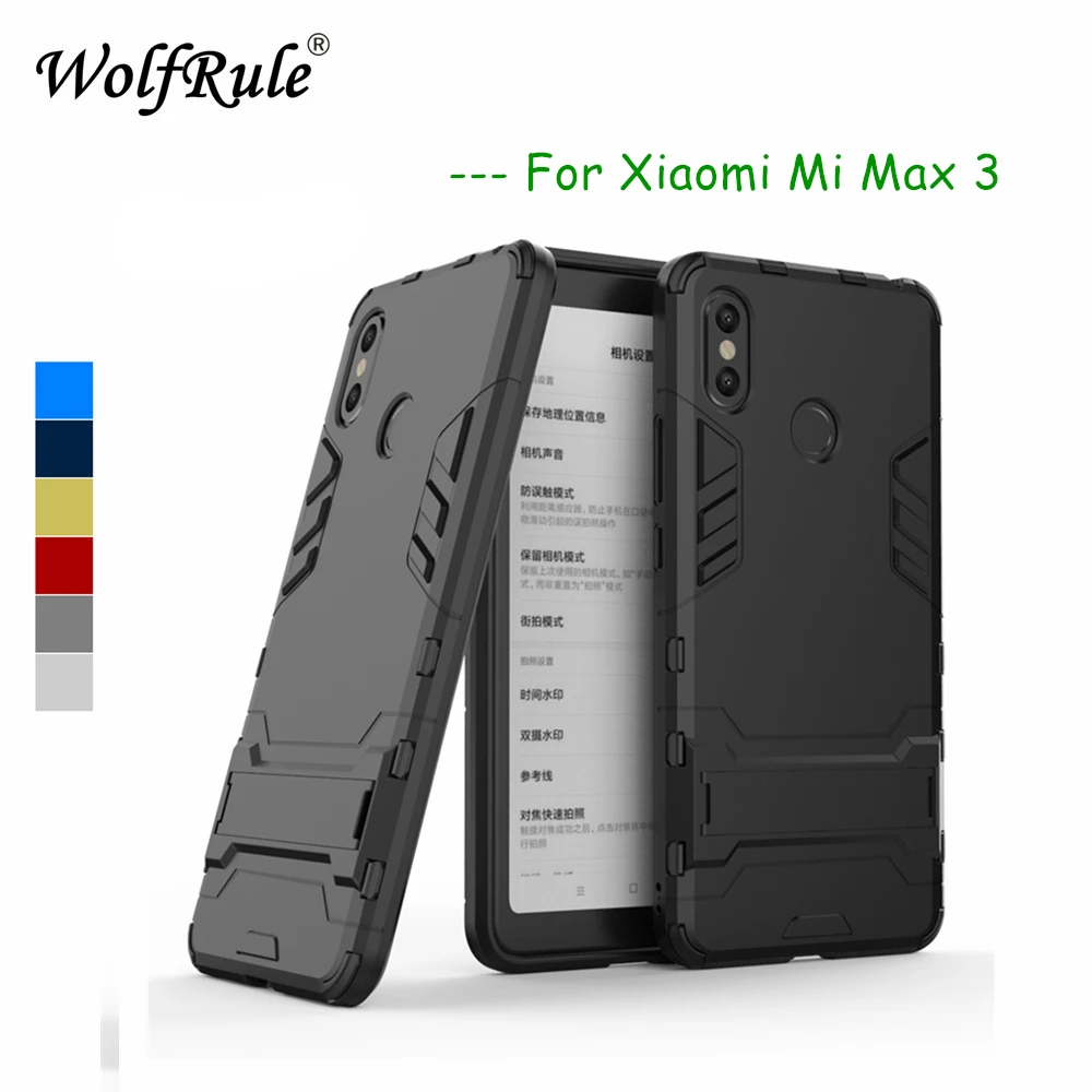 Za Xiaomi Mi Max 3 Primer Mi Max 3 Pokrov Gume + Trde Plastike Oporo Nazaj Primeru Za Xiaomi Xiomi Mi Max 3 Telefon Capa 6.9