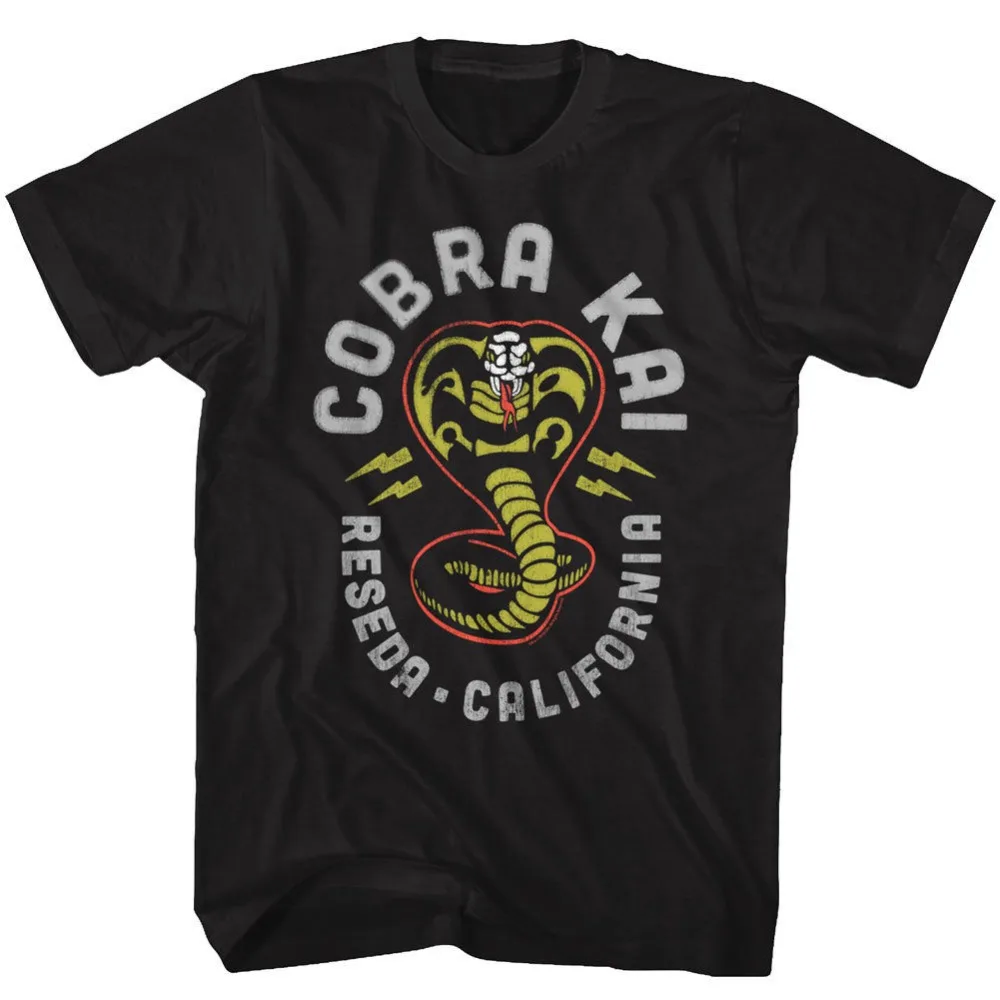 Karate Kid Cobra Kai Licenco za Odrasle T-Shirt2018 Moda slim T-majice Majica s kratkimi rokavi Moški Tee Srajce 2019 Vroče Prodaje Poletje Vrhovi Tees