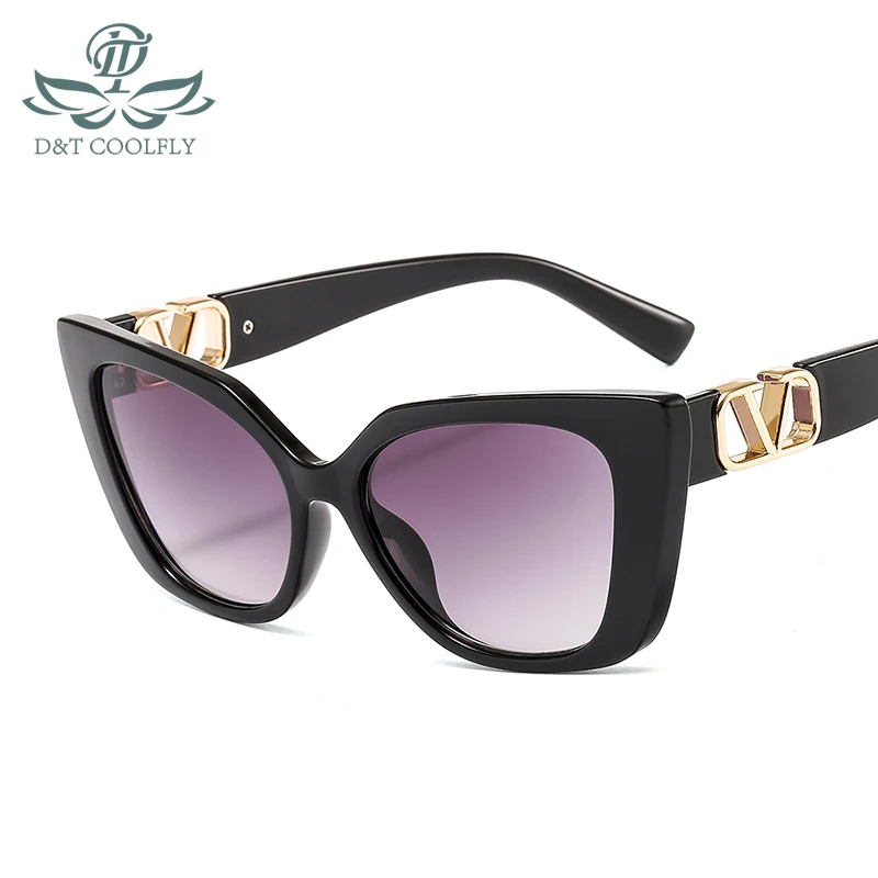 D&T 2020 Nov Modni Mačka Oči, sončna Očala Ženske Moški Luksuzni Kovinski Logotip Leopard Barvne Leče Kakovosti PC Okvir Elegantna sončna Očala UV400