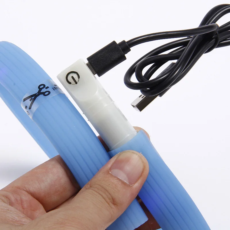 Pes vratu traku Hišne Led sveti Silikonski Ovratnik Nepremočljiva Cuttable USB Polnilne Vratu Traku Za Psa 2020 O
