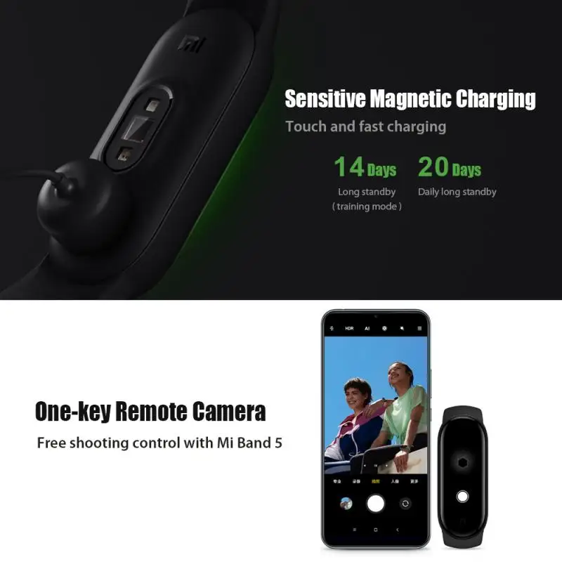 NOVO Xiaomi Mi Pasu 5 Standard Športnih pametno gledati Mi 5 smart manšeta Nepremočljiva 24h zdravje srčnega utripa, krvnega tlaka, Spremljanje