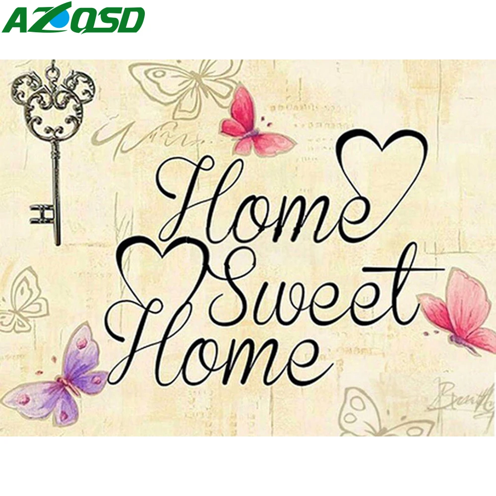 AZQSD 5d Diamond Slikarstvo Home Sweet Mozaik Diamond Vezenje Pokrajino, Ročno izdelan Darilni Sliko Okrasnih Doma Dekor