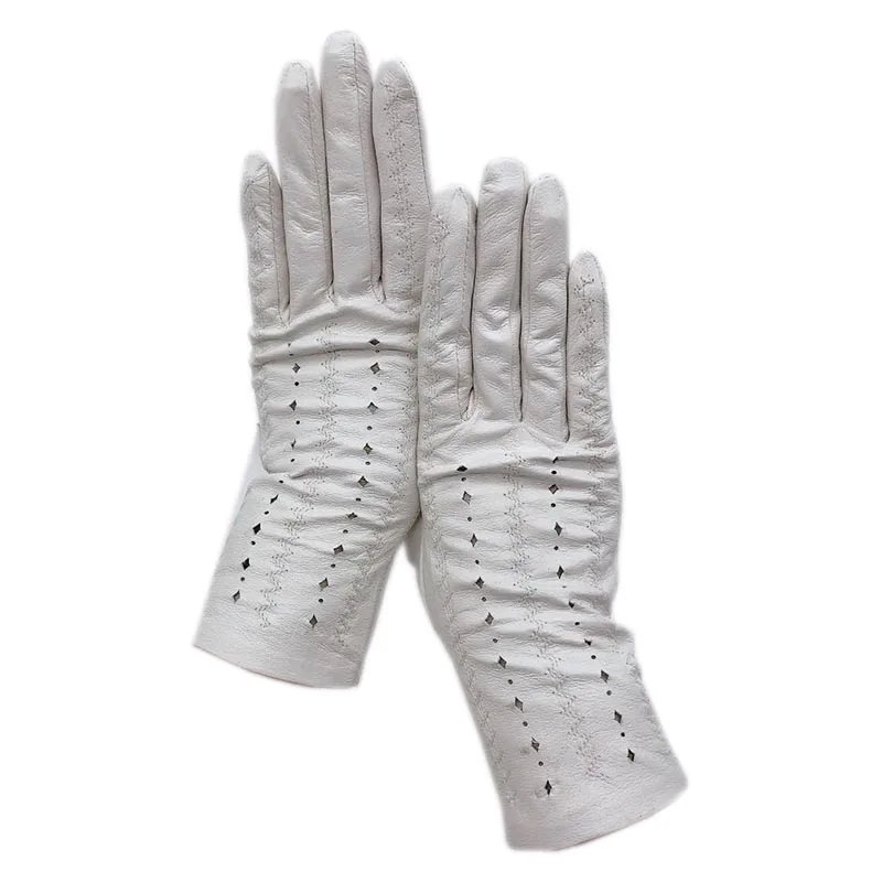 Usnjene rokavice 2020 nove ženske ovčje kože bela oddaljena usnjene rokavice usnje moda jeseni toplo lepa brezplačno pravega usnja