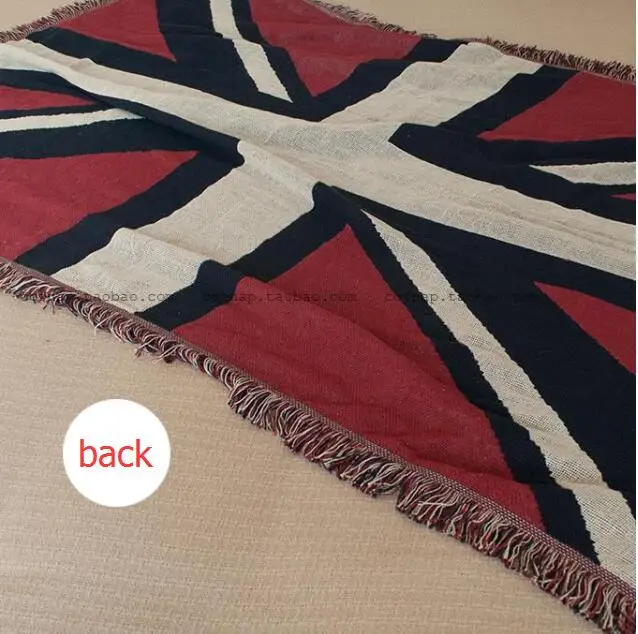 Bombaž retro Britansko zastavo kavč odejo besedo pretok Sumi dekorativni odejo na posteljo pad različne funkcije pletenje kavč vrgel doma