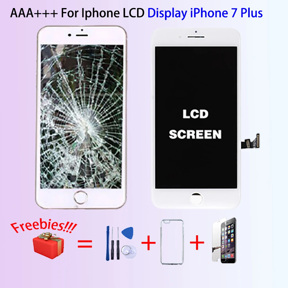 Ne Dead Pixel AAA+++ Nov +Kaljeno LCD-Zaslon za IPhone5 5 6 7 8 6S Plus 3D na Zaslonu na Dotik Zamenjava Stekla+Orodje+TPU Ohišje