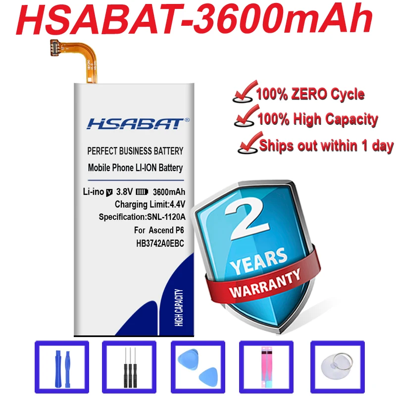 HSABAT HB3742A0EBC 3600mAh Baterija za Huawei Vzpon P6/ Vzpon G6/ P6-U06/p6-c00/p6-T00 G620 G621 G620s G630