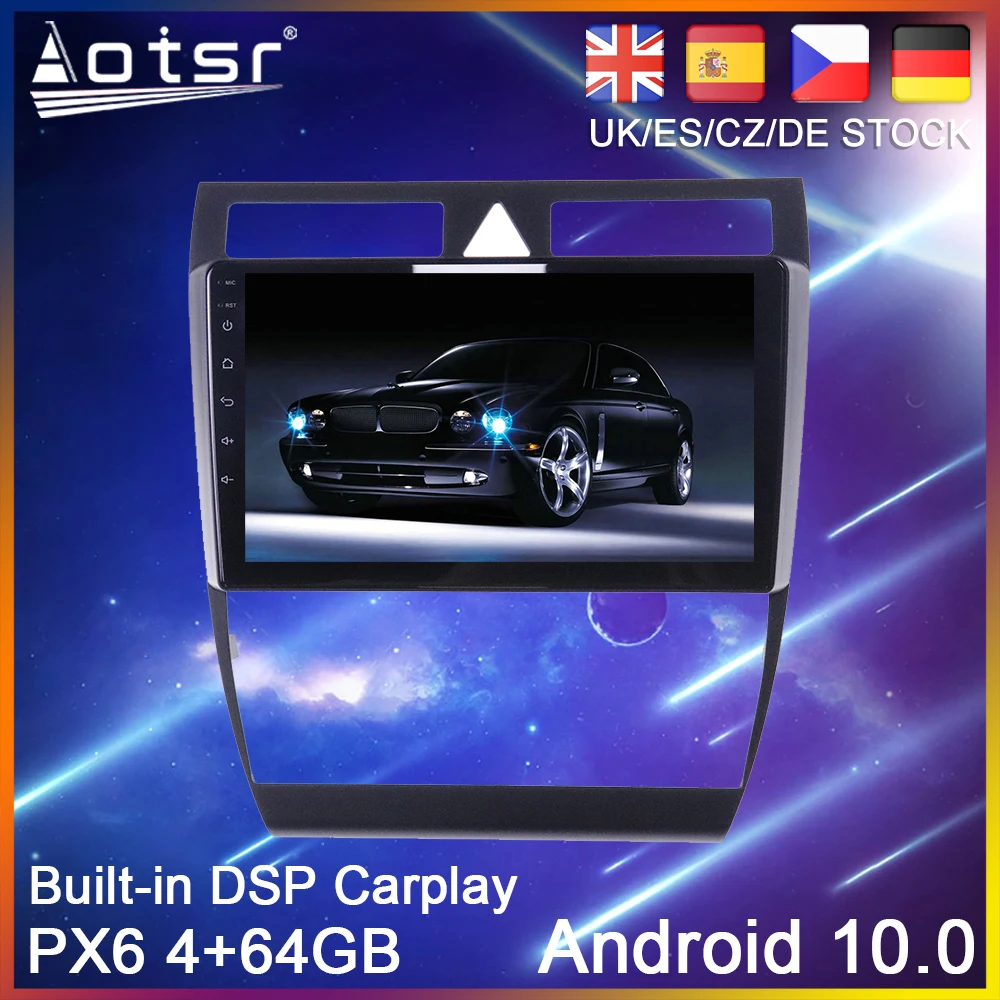 Android 10 PX6 Avto, GPS Navigacija Za Audi A6 C5 1997-2004 S6 2 1999-2004 RS6 Avto DVD Auto Radio Multimedijski Predvajalnik glavne enote 2Din