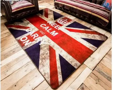 Britanski stil KRALJESTVU zastavo kratek plišastih preprogo, dnevna soba preprogo spalnica aparat za namizni podstavki ne zdrsne preproga v zaprtih prostorih