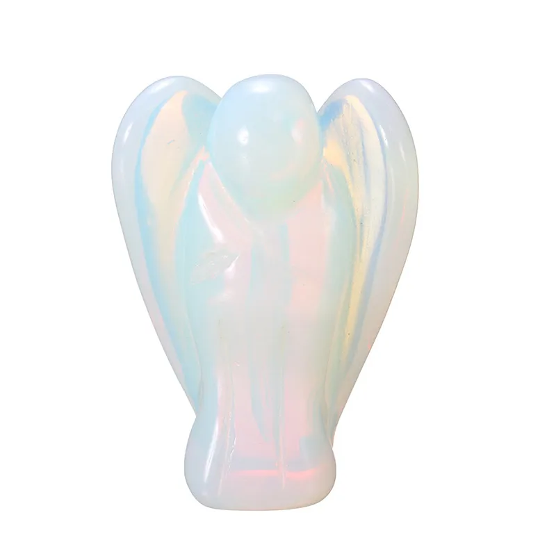 Ljubek Angel Obliko Opalite Kristalni Kamen Zdravljenje Reiki Energije Gemstone Obesek Figur Darilo Za Dekoracijo Doma Obrti Darilo