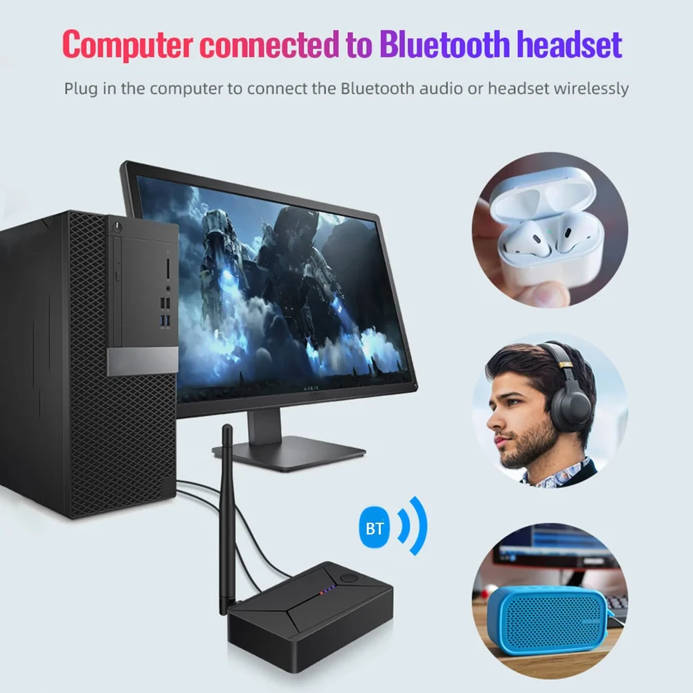 Bluetooth 5.0 Oddajnik Sprejemnik APTX HD Wireless Audio Adapter za Optični /3.5 mm AUX/SPDIF Za TV izhod za Slušalke Zvočnik