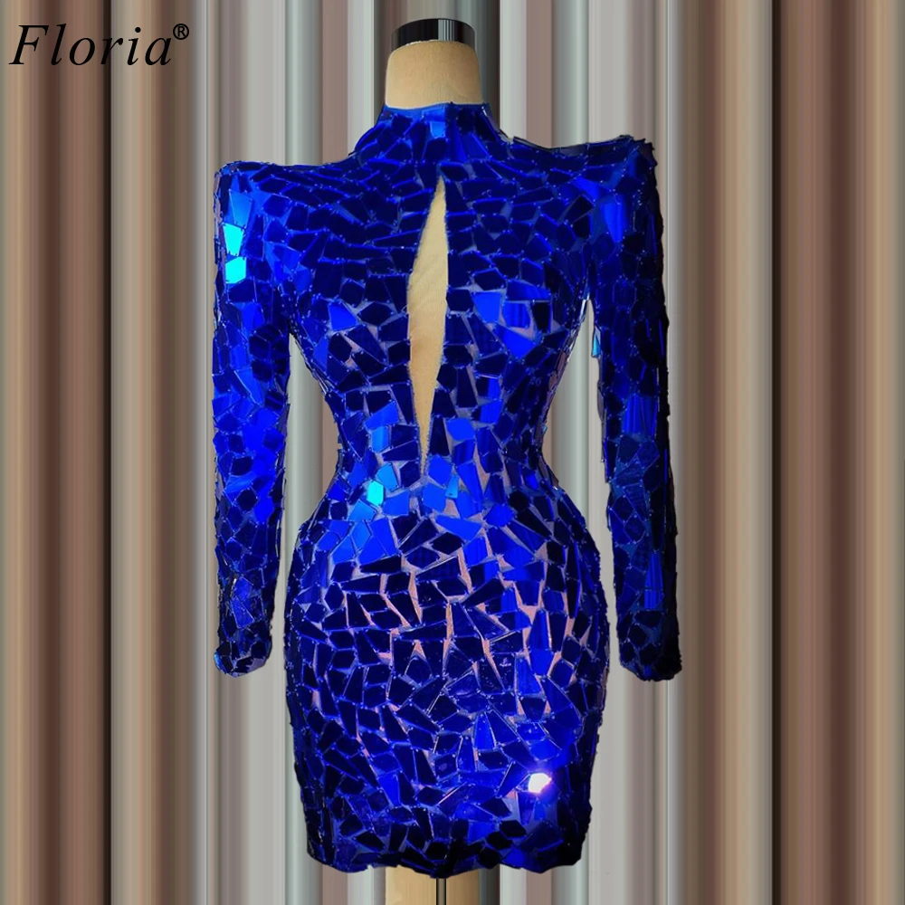 Nov Prihod Kraljevsko Modra Cocktail Obleke 2020 Dolge Rokave Prom Obleke Ženska Stranka Noč Kratka Vestidos De Gala Abendkleider