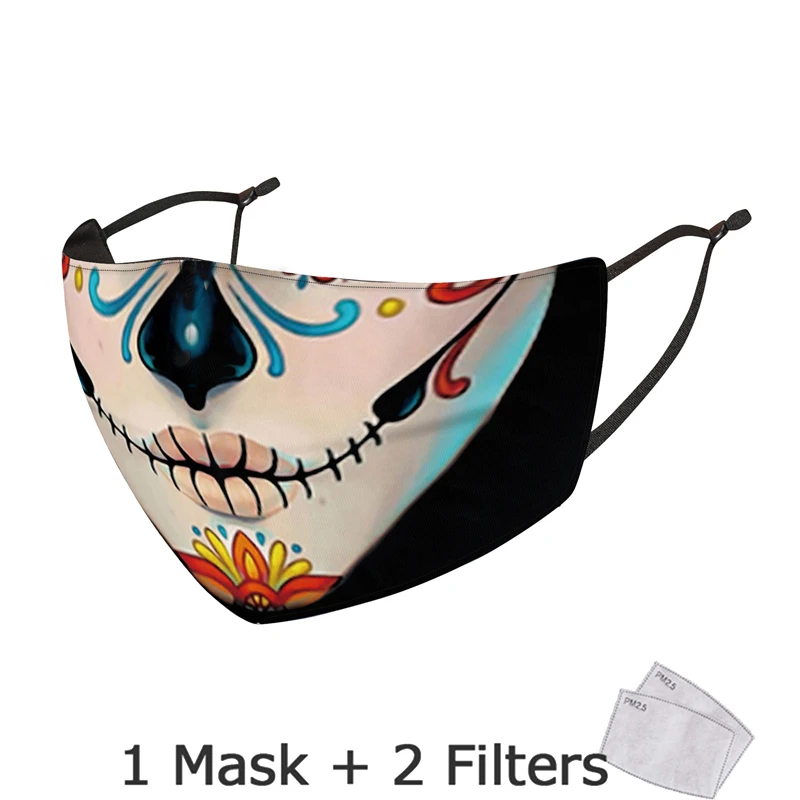 Halloween Lobanje Joker Tiskanja Usta Masko Grozno Smešno Halloween Cosplay Maske Za Obraz S Filter Proti Prahu Za Večkratno Uporabo Maske Stroj