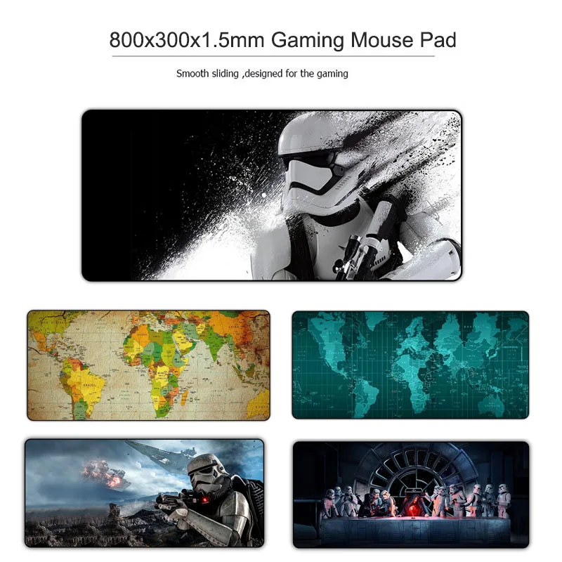 Računalniška Miška Ploščica Za Star Wars Velike Gume Gaming Mousepad XL 80x30cm Zemljevidu Sveta Desk Mat Anti-slip Zaklepanje Rob Za Prenosni RAČUNALNIK
