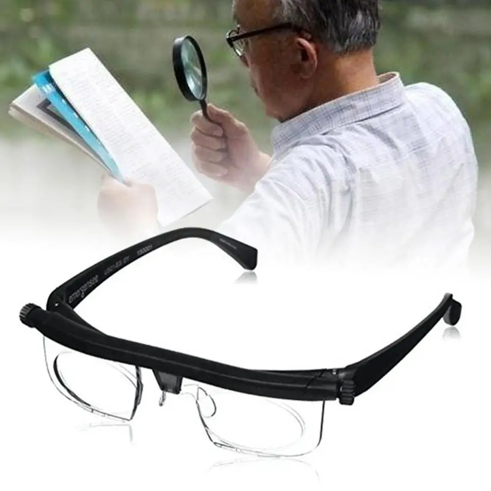 Unsex Nastavljiva Moč Leče za Očala Spremenljivka goriščna Razdalja Vizijo Zoom Zaščitna Očala Povečevalna Stekla w/ Vrečko za Shranjevanje