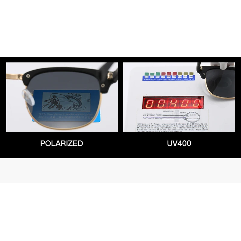 Polarizirana sončna Očala Pol Okvir Vintage sončna Očala Znanih Blagovnih znamk Sunglases sončna Očala Polaroid Retro Feminino za Ženske, Moške