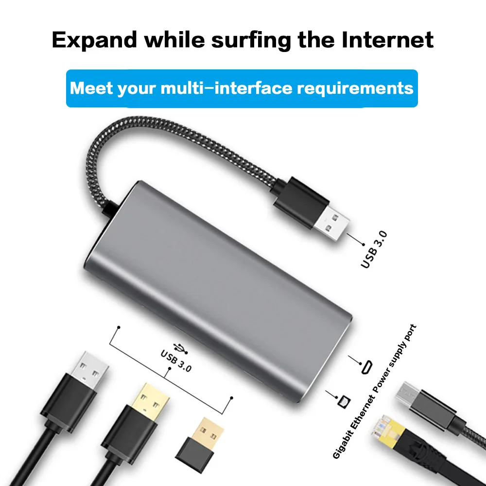 DUPILINK USB, Ethernet, USB 3.0, da RJ45 ZVEZDIŠČA za Xiaomi Mi Polje 3/S Set-top Box Ethernet Adapter Omrežno Kartico USB, Lan 10/100/1000