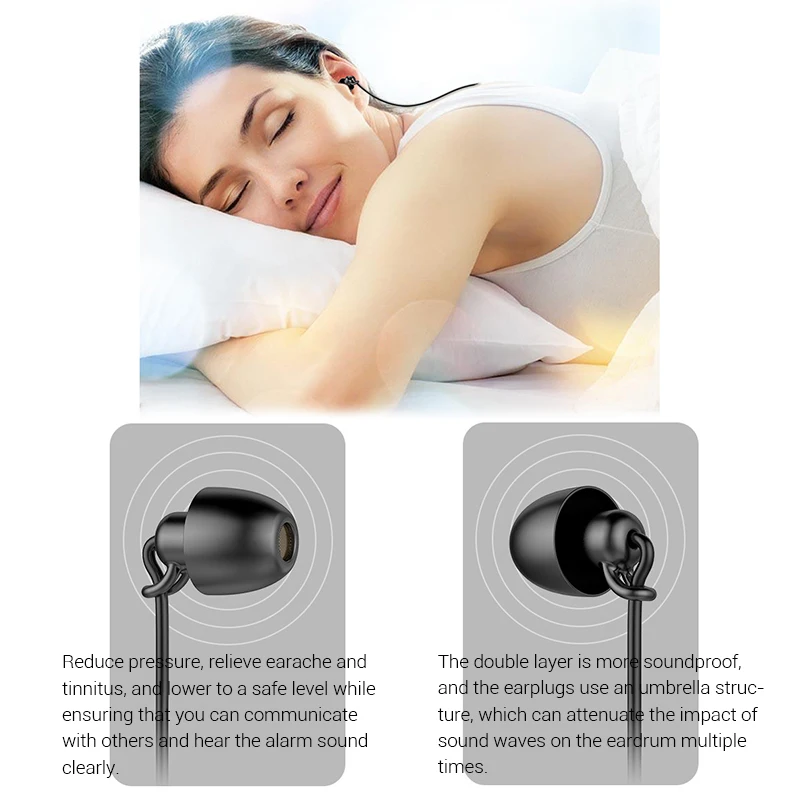 2pcs Spanja Slušalke 3.5 mm Tip-c in-ear Music Slušalke Silikonski slušalka šumov slušalke za pomoč pri spanju