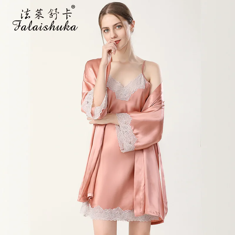 16 momme Elegantno mulberry svile ženske obleke obleke določa špageti trak svilnato nightdress poroko haljo ženske sleepwear S5692