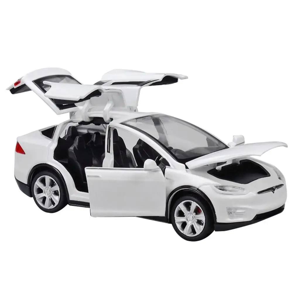 1:32 Tesla Model X90 Visoko Simulacije Kovinski Model Acousto-optičnih Potegnite nazaj Igrača Avto 4 Odprtih Vrat Utripa Glasbe Otroci Igrače Darilo