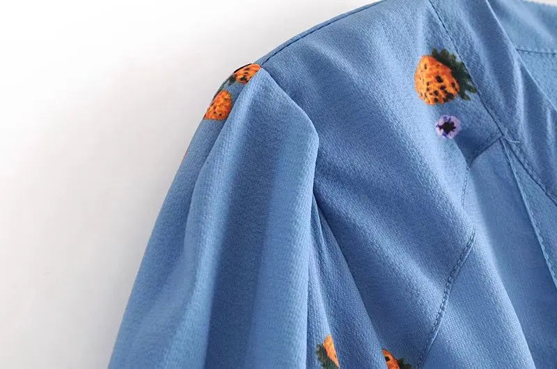 Lanbaiyijia Modne blagovne znamke Ženske obleke Kratek Rokav Svoboden V-vratu tiskanja obleko Čipke-Up Gumb Dekoracijo Visoko pasu A-Linija obleke