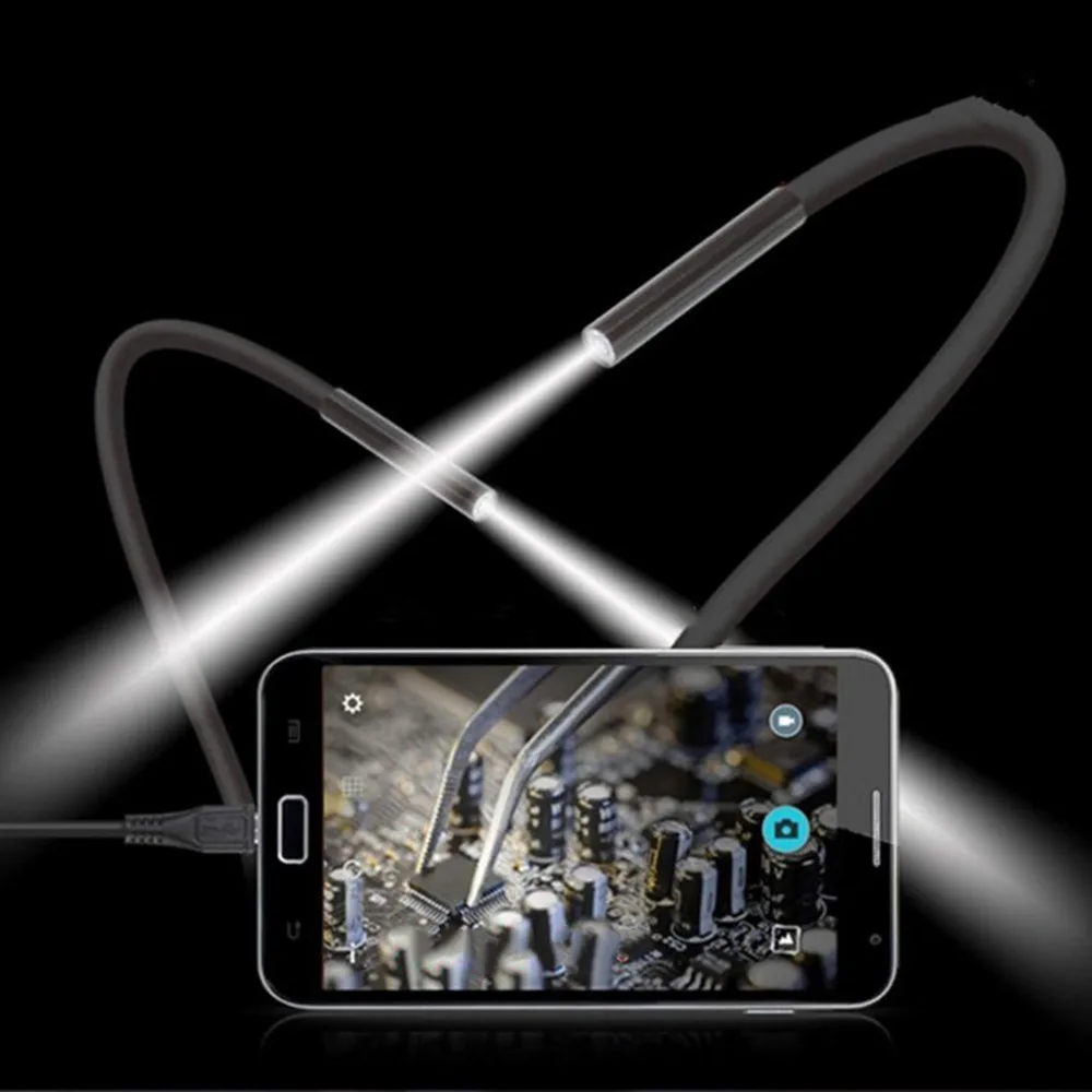 Endoskop Fotoaparat Cev Borescope Nepremočljiva USB Kamera Z 7mm 5,5 mm Objektiv 6 Led Luč Za Telefon Android Tablični Windows PC