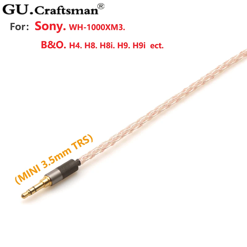 GUCraftsman 5N silver OFC Za B&O Beoplay H9 3. H9i H8 H8i H4 WH-1000XM3 Slušalke nadgradnjo skladu mmcx Slušalke kabel