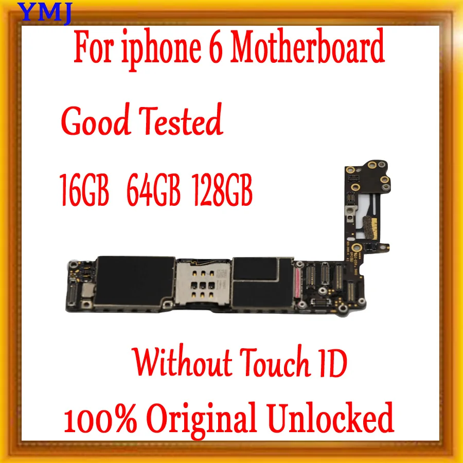 Factory Original Za odklepanje iphone 6 4.7 palčni Matično ploščo Z/Brez Dotaknite ID-je Testiran Matično ploščo Za iPhone 6, ki Jih Brezplačno iCloud