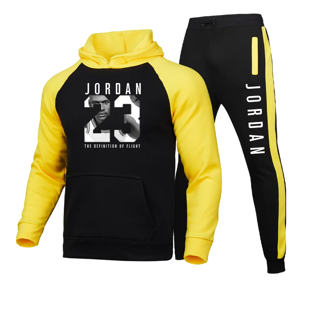 Nova blagovna Znamka 23 Moške Mode za Moške Hoodie Moške Športne Hlače, dvodelne Kapuco + Hlače Športno Oblačilo Moški