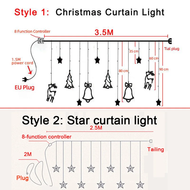 Božični Luči v Zaprtih prostorih LED Zavesa Svetlobe, z Daljinskim upravljalnikom za Sobo, Zvezda, Luna Garland Pravljice Niz Luči Božič Prostem Dekor Svetilke