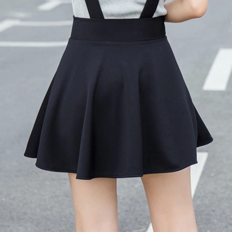 Black high-vitka korejskem slogu suspender krilo z big puhasto slim krilo študentk Naguban Mini Trak Zadrgo Krilo