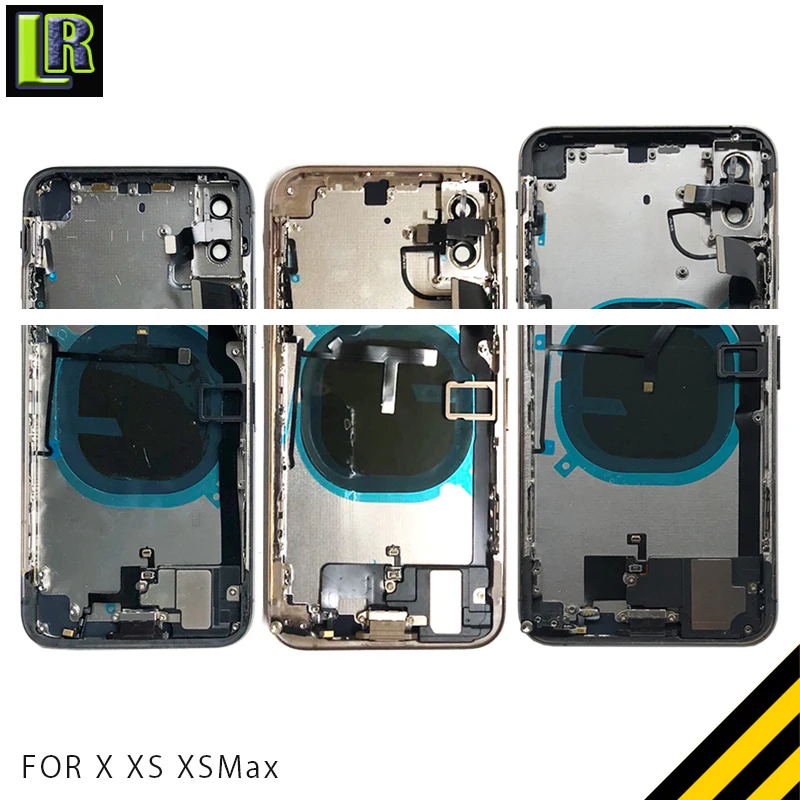 XS Celotno Ohišje za Iphone Xs Max Zadaj Nazaj Ohišje za iphone X Pokrov Baterije Sredini Okvir Šasije Stekla Flex Kabel Skupščine