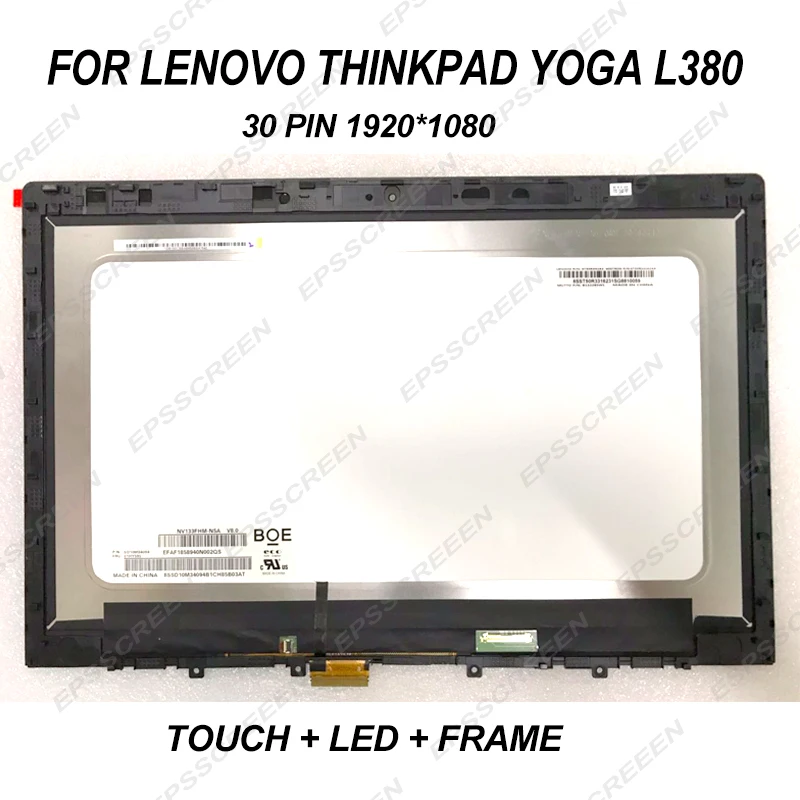 13.3 zaslonu zamenjate za Lenovo Thinkpad L380 L390 Joga 20M7 dotik, računalnike steklo + LED LCD-Plošča sklop zaslona full hd