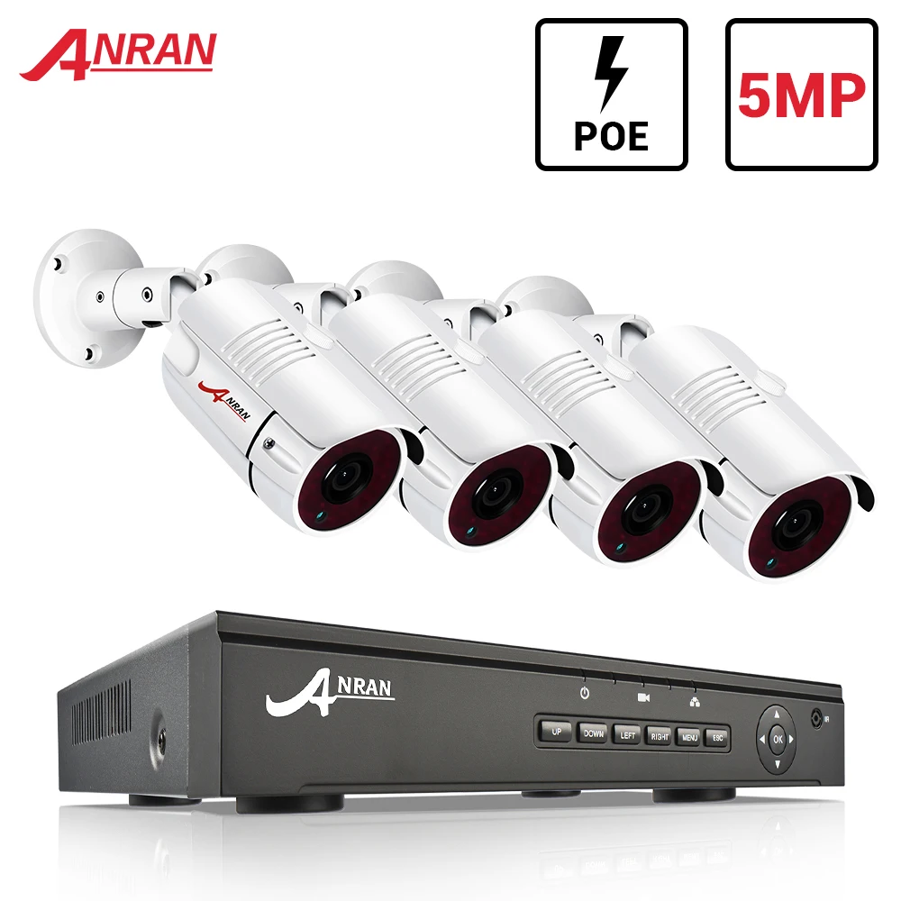 CCTV Sistema POE 5MP NVR Varnostne Kamere Sistem Z 5MP Prostem Wifi IP Kamera za Nadzor Kit Nepremočljiva Night Vision APP
