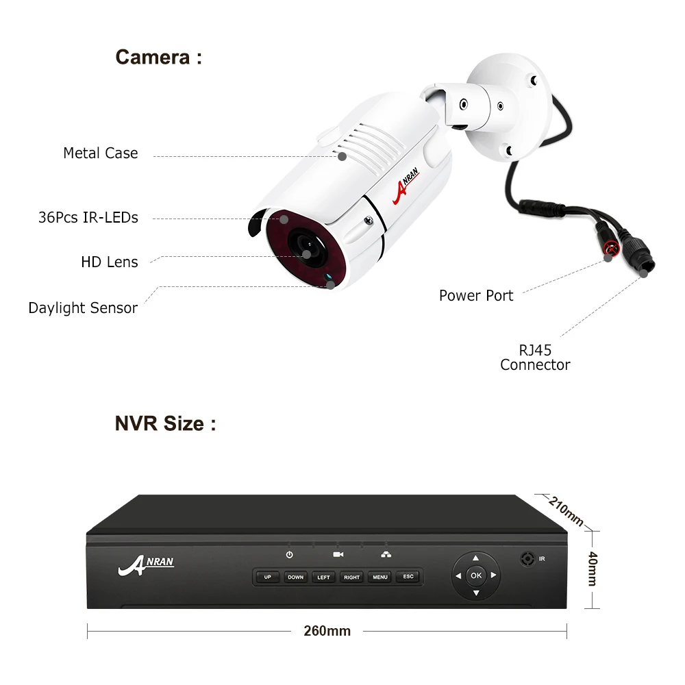 CCTV Sistema POE 5MP NVR Varnostne Kamere Sistem Z 5MP Prostem Wifi IP Kamera za Nadzor Kit Nepremočljiva Night Vision APP