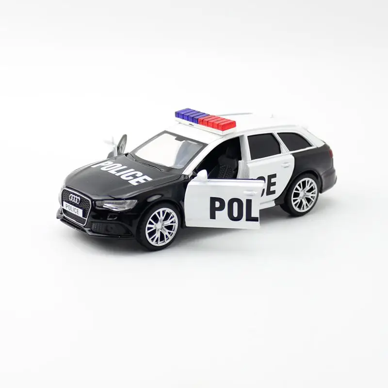 JACKIEKIM Diecast Kovinski Model 1:36 Obsega Audi RS6 Potegnite Nazaj Policija Igrača Avto Vrata Openable Izobraževalne Zbirka Darilo Za Otroka
