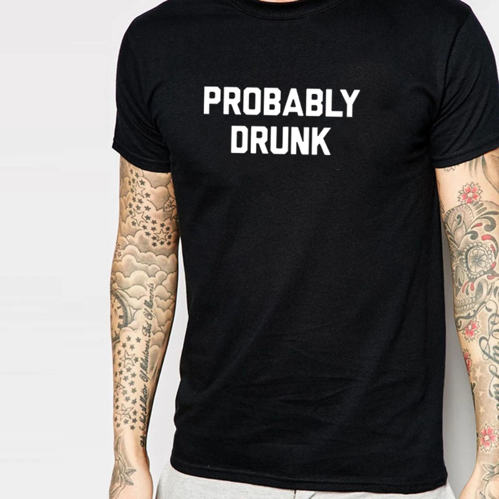 Smešno Verjetno Pijan Črke natisni moški Tshirt Bombaž Priložnostne Smešno T Shirt Za moške Vrh Tee Grafični Grunge Tumblr Spusti Ladje