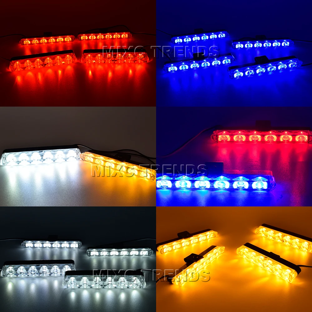 4x6 Led Utripa Strobe Ambulante Policijsko Luč 12V Avto Auto LED Gasilci Sili Opozorilne Luči Dan Teče DRL Flasher Svetlobe