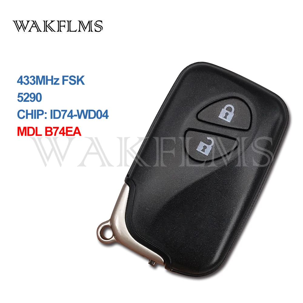 2 Gumbe, ki 433MHz ID74 Čip PCB 5290 Pametni Ključ brez ključa Go / Vstop Za Lexus CT200H RX350 RX450H Nadomestiti Pravega Ključa MDL B74EA