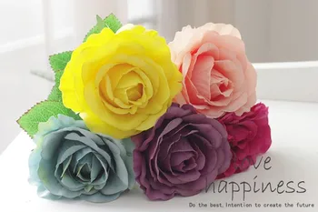 12 CM DIY Umetno Rose Cvet Glave Svileni Dekorativni Cvet Supermarket Ozadju DIY Cesti Led Poroko Steno Šopek rož