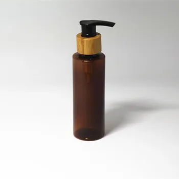 Brezplačna dostava Prazno 5ps/veliko 120ml plastična PET šampon steklenico losjon črpalka z bambusa pokrov