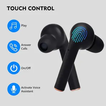 GOOJODOQ Brezžične Slušalke Nepremočljiva TWS HiFi 6D Stereo Bluetooth 5.0 Slušalke z Dvojno Mic audifono bluetooth inalambrico