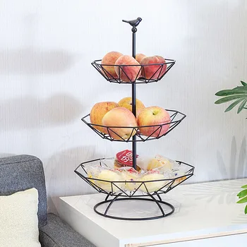 Skandinavski slog sadje ploščo dnevni sobi doma tri-plast sadja ploščo sodobno minimalistično lepe multi-layer sadje košarice preobsežne