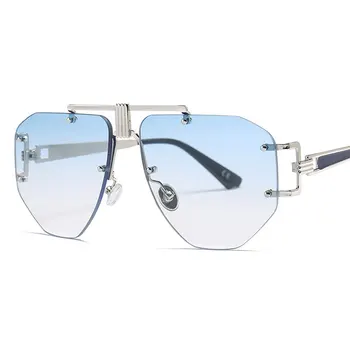 46435 Steampunk Retro Rimless sončna Očala Moški Ženske Kovinski Okvir Modni Odtenki UV400 Letnik Očala Oculos
