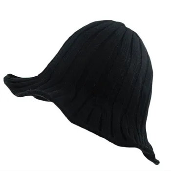 MAXSITI U Jesen in zimo, pletene navpični vrstici krog vrh vedro skp ženska moda in ženske priložnostne klobuk barva bazena klobuk