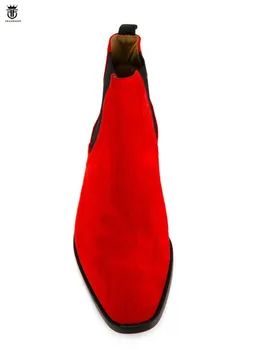 FR.LANCELOT 2020 novo gospodje antilop usnje škornji Britanski stil moških rdeče barve, čevlji zdrsne na poročni čevlji moški chelsea škorenjčki