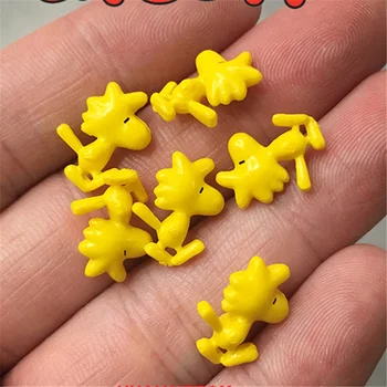 12piece 1,5 cm zelo majhna rumena ptica Woodstock dejanje slika igrače