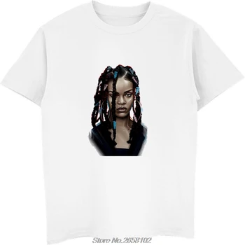 Rihanna T-shirt moški poletje t-shirt fant tiskanja tshirt anime t majica blagovne znamke oblačila bele barve vrhovi tees harajuku ulične